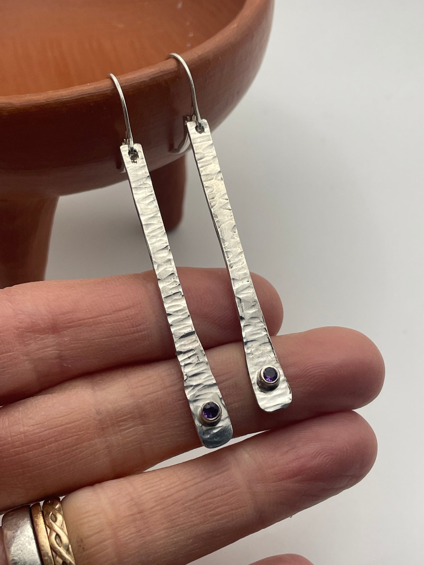 (Copy) Sterling and Amethyst Stick Earrings