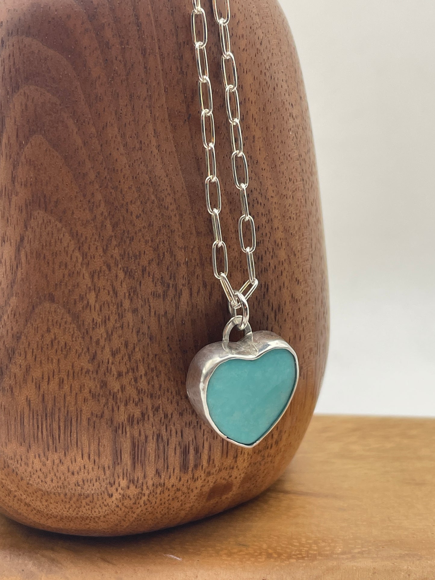 Sky Blue Turquoise Heart Necklace