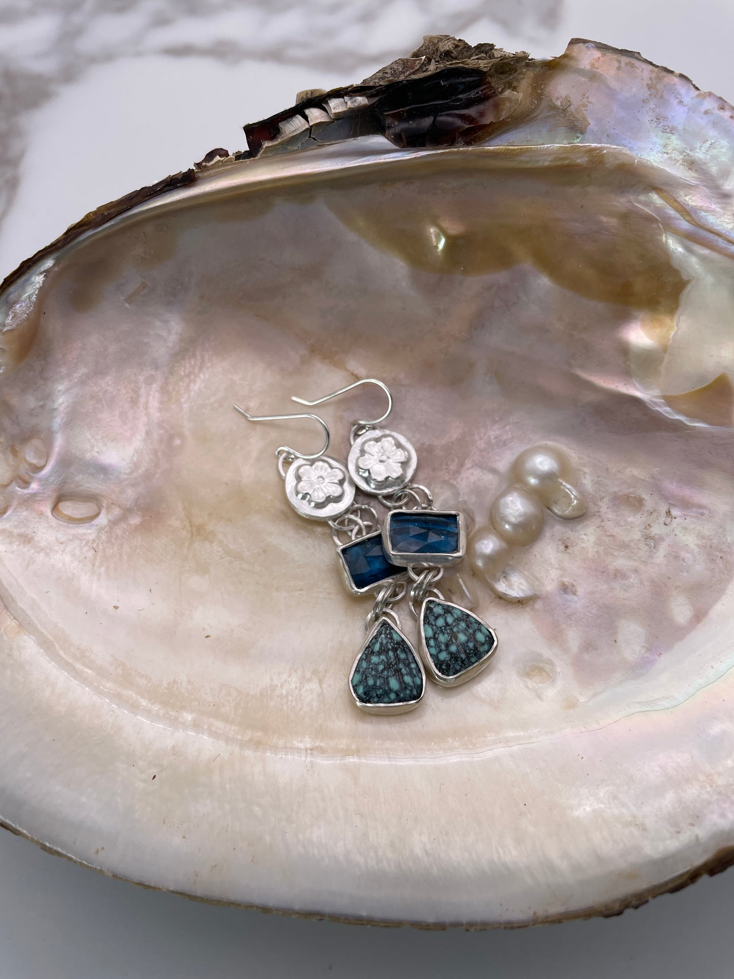 Ocean Flower Dangle Earrings