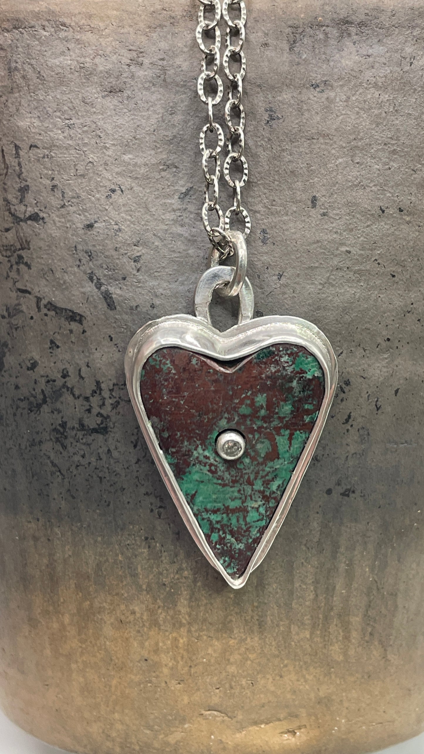 Sonoran Sunset Blinged Out Heart Pendant