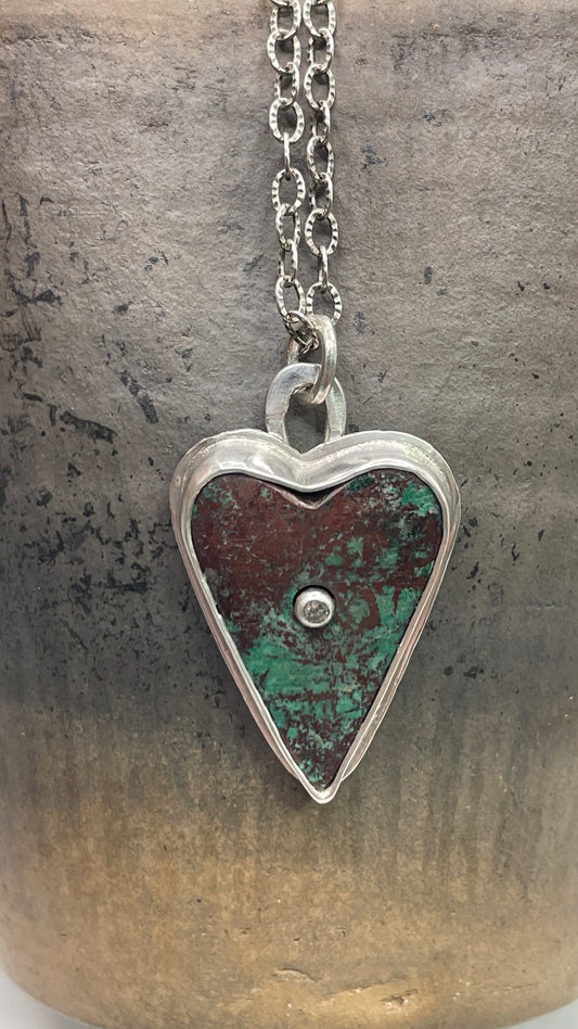 Sonoran Sunset Blinged Out Heart Pendant