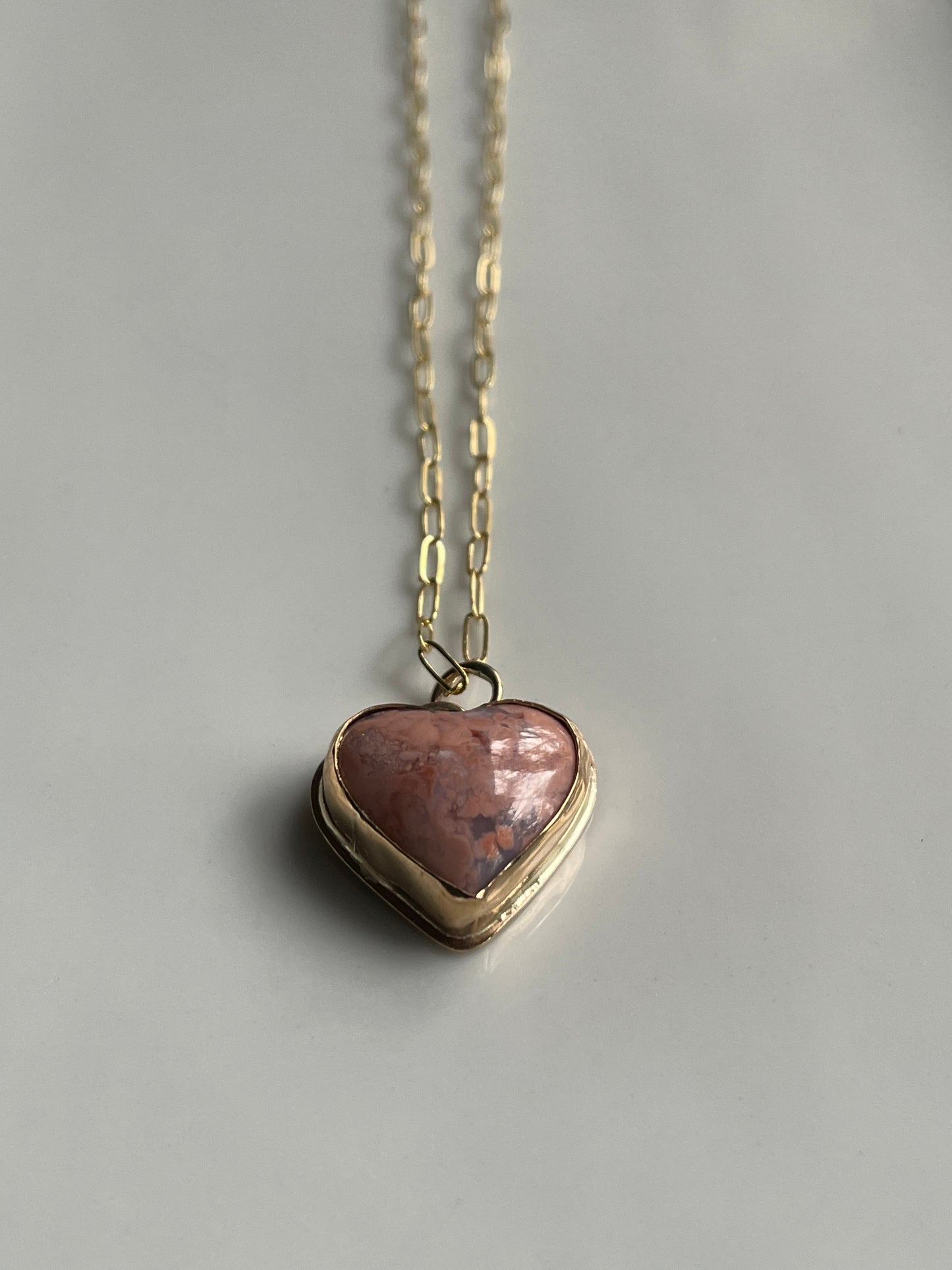 Cotton Candy Agate Heart Pendant