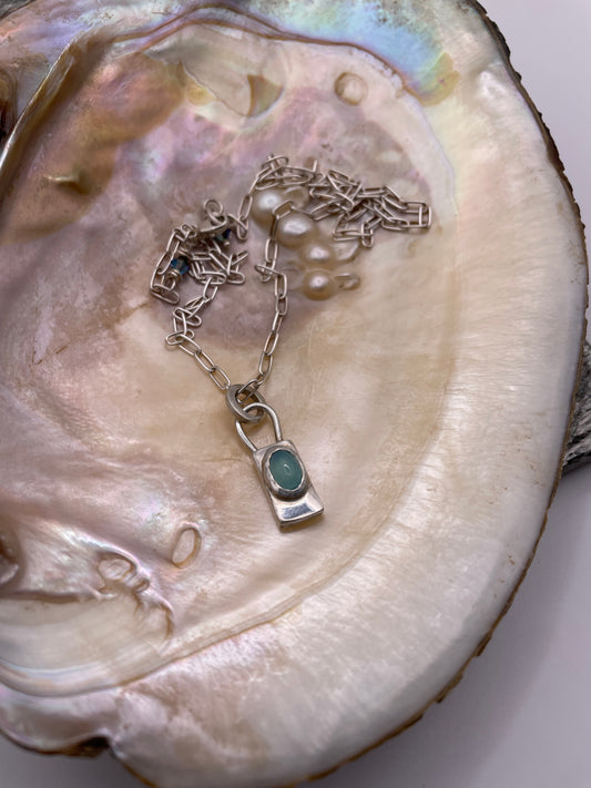 Chrysoprase “Padlock” Necklace