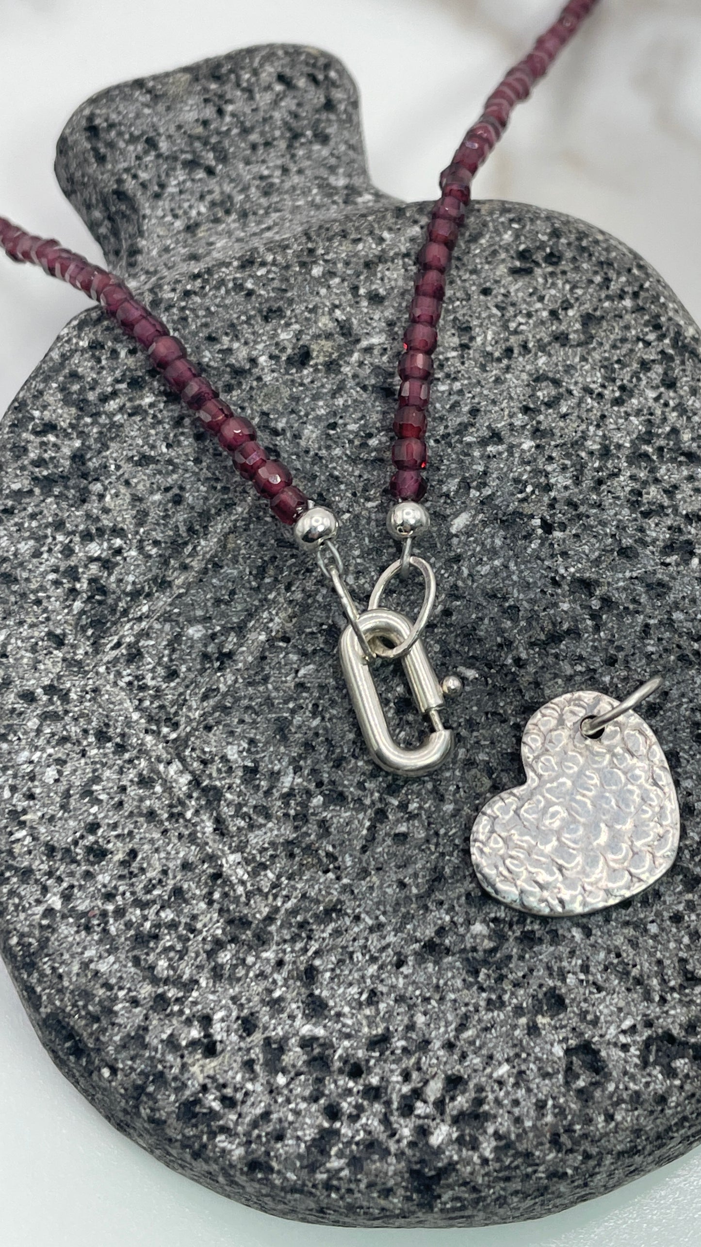 Garnets with Heart Convertible Necklace