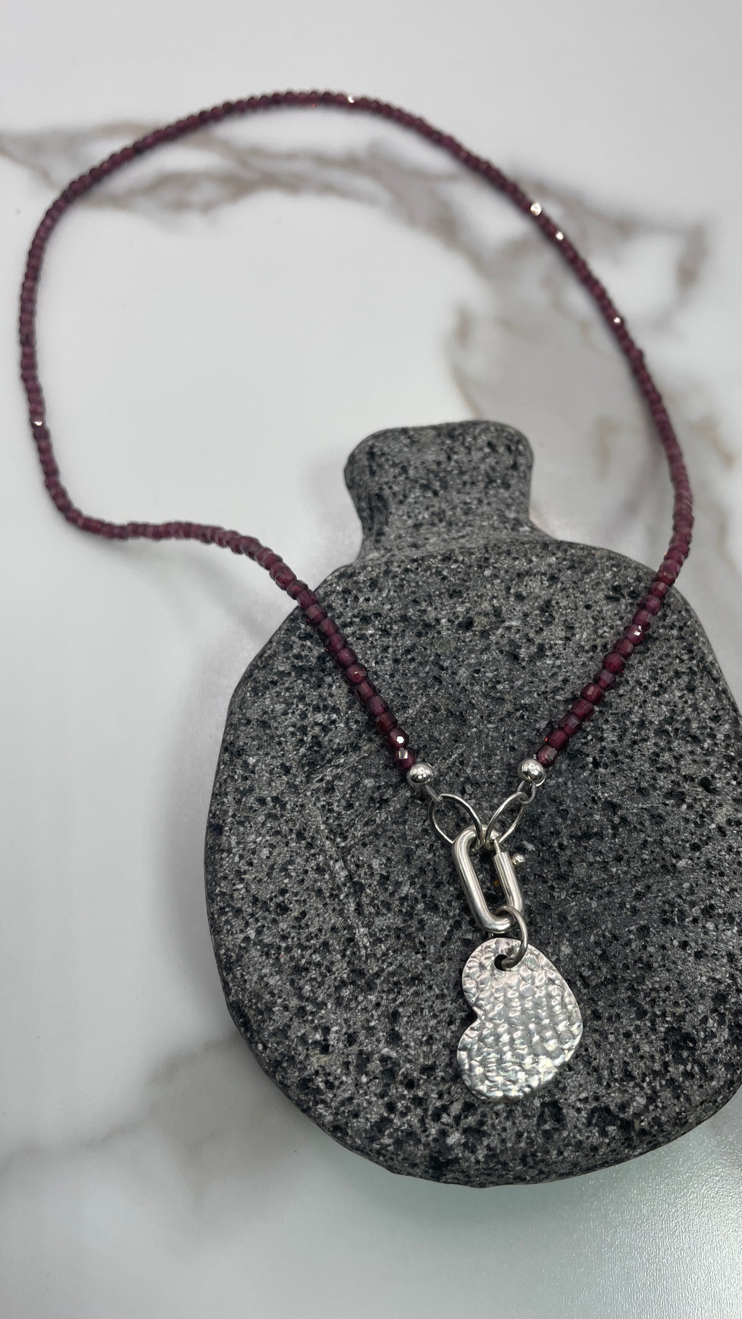 Garnets with Heart Convertible Necklace