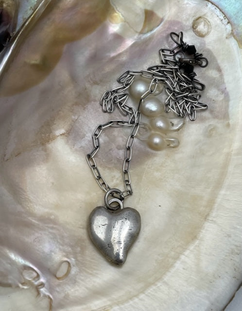 Hand Forged Sterling Heart Necklace