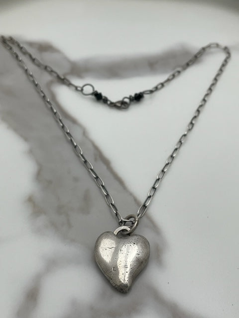 Hand Forged Sterling Heart Necklace