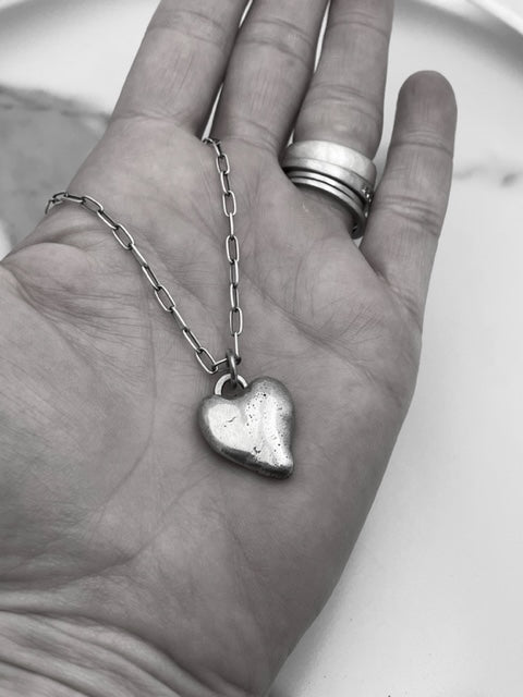 Hand Forged Sterling Heart Necklace